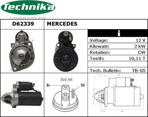 Technika D62339 - Стартер autospares.lv