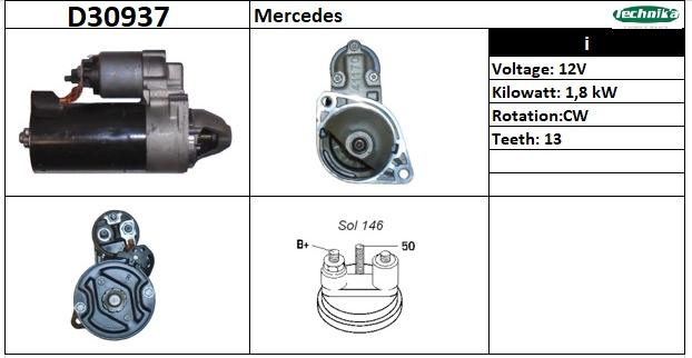 Technika D30937 - Стартер autospares.lv