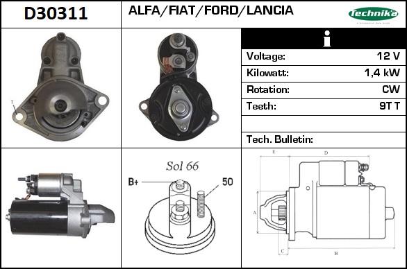 Technika D30311 - Стартер autospares.lv