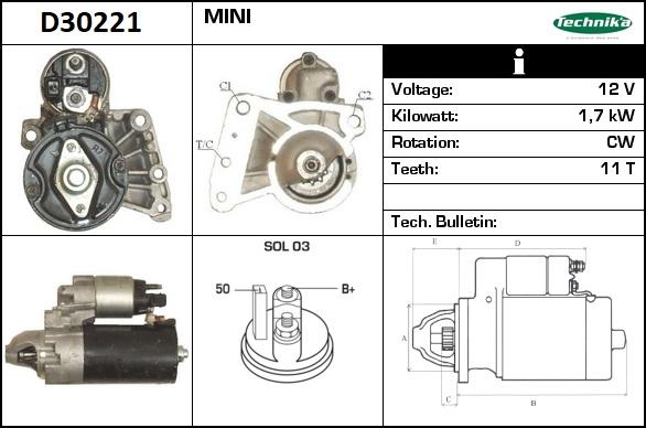 Technika D30221 - Стартер autospares.lv