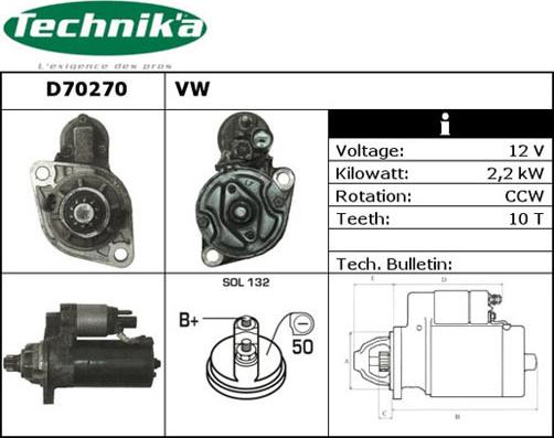 Technika D70270 - Стартер autospares.lv