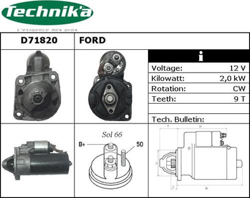 Technika D71820 - Стартер autospares.lv