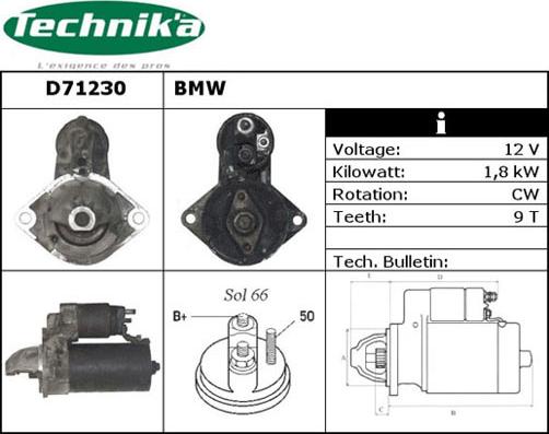 Technika D71230 - Стартер autospares.lv