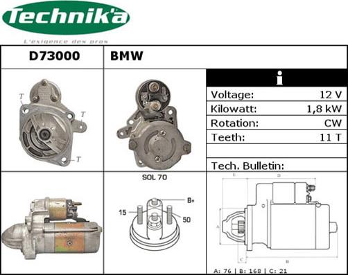 Technika D73000 - Стартер autospares.lv