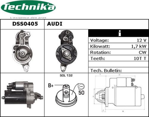 Technika DSS0405 - Стартер autospares.lv