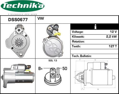 Technika DSS0677 - Стартер autospares.lv