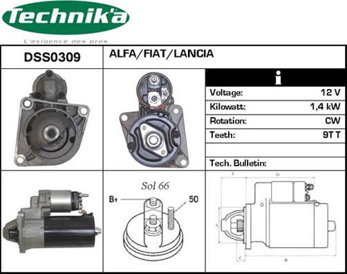 Technika DSS0309 - Стартер autospares.lv