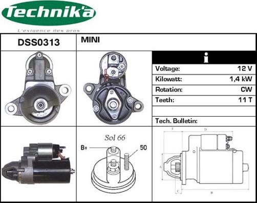 Technika DSS0313 - Стартер autospares.lv