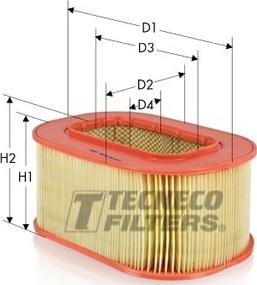 Tecneco Filters AR899-OV - Воздушный фильтр, двигатель autospares.lv