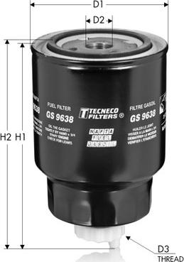 Tecneco Filters GS9638 - Топливный фильтр autospares.lv