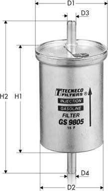 Tecneco Filters GS9805 - Топливный фильтр autospares.lv