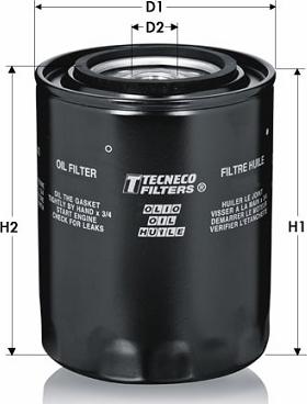 Tecneco Filters OL1283 - Масляный фильтр autospares.lv