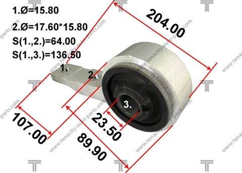 Tenacity AAMNI1032 - Сайлентблок, рычаг подвески колеса autospares.lv