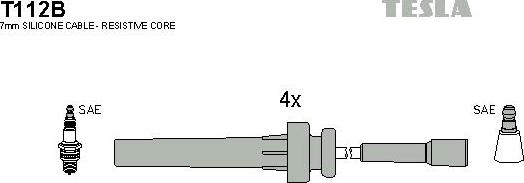 TESLA T112B - Комплект проводов зажигания autospares.lv