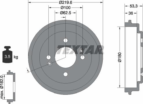 Textar 94044400 - Тормозной барабан autospares.lv