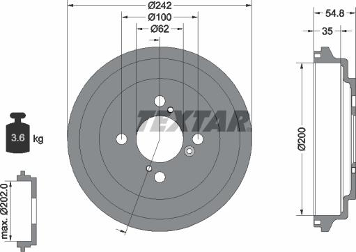 Textar 94046900 - Тормозной барабан autospares.lv