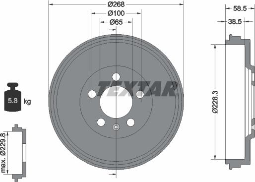 Textar 94046000 - Тормозной барабан autospares.lv