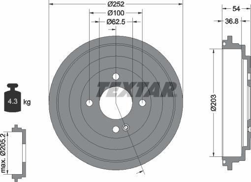 Textar 94046700 - Тормозной барабан autospares.lv