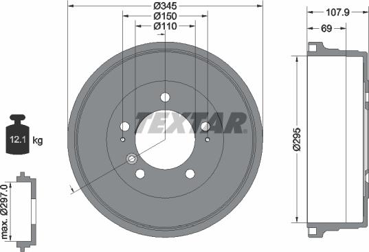 Textar 94040000 - Тормозной барабан autospares.lv