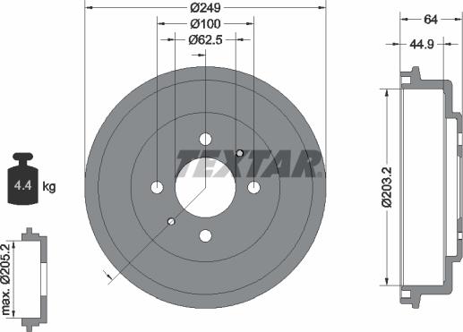 Textar 94040700 - Тормозной барабан autospares.lv