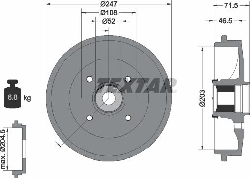 Textar 94041500 - Тормозной барабан autospares.lv