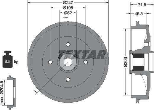 Textar 94041600 - Тормозной барабан autospares.lv