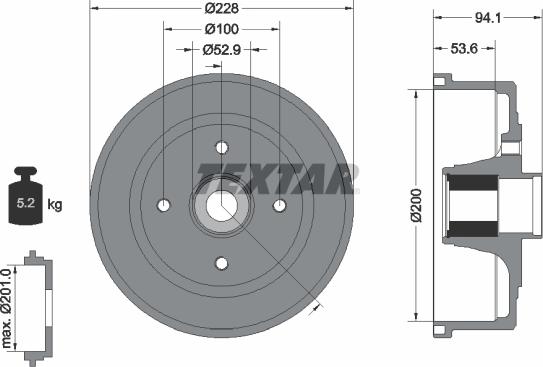 Textar 94041100 - Тормозной барабан autospares.lv