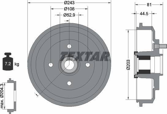 Textar 94041300 - Тормозной барабан autospares.lv