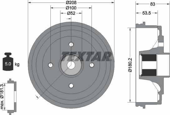 Textar 94041700 - Тормозной барабан autospares.lv