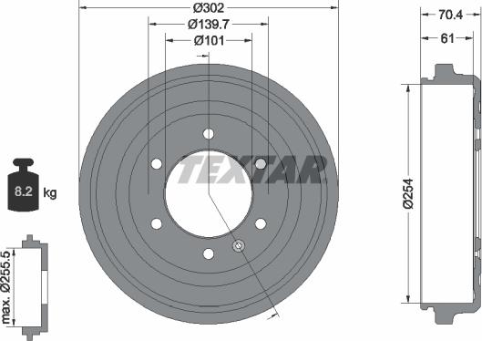 Textar 94043600 - Тормозной барабан autospares.lv