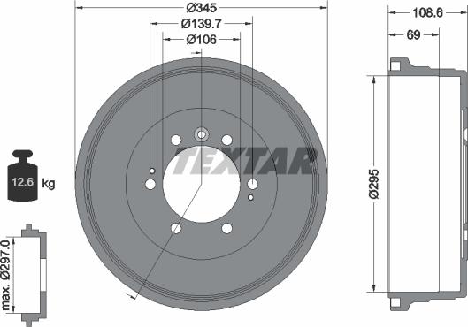 Textar 94042900 - Тормозной барабан autospares.lv