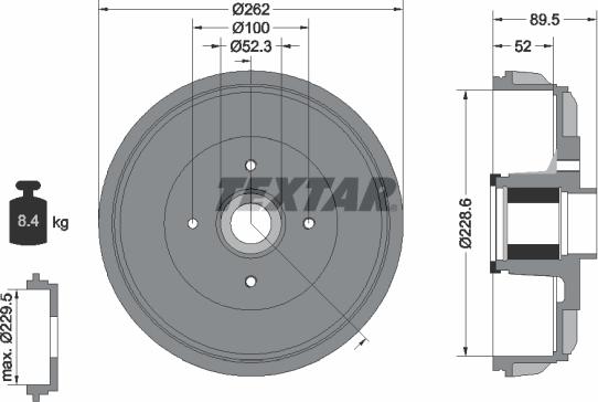 Textar 94047400 - Тормозной барабан autospares.lv