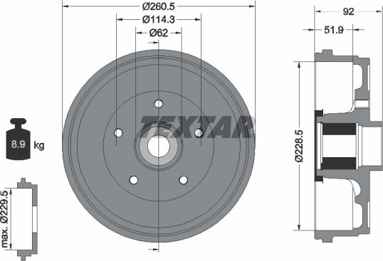 Textar 94047500 - Тормозной барабан autospares.lv