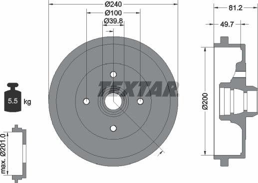 Textar 94006700 - Тормозной барабан autospares.lv