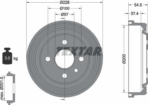 Textar 94007800 - Тормозной барабан autospares.lv