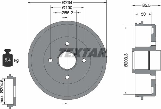 Textar 94019600 - Тормозной барабан autospares.lv