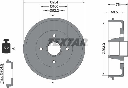 Textar 94019700 - Тормозной барабан autospares.lv