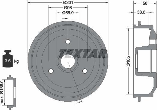 Textar 94014100 - Тормозной барабан autospares.lv