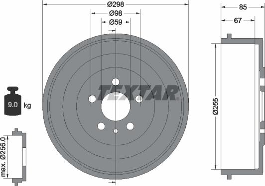 Textar 94015000 - Тормозной барабан autospares.lv