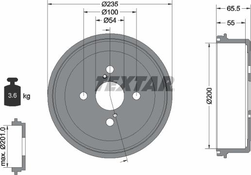 Textar 94018200 - Тормозной барабан autospares.lv