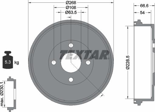 Textar 94013100 - Тормозной барабан autospares.lv