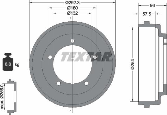 Textar 94013200 - Тормозной барабан autospares.lv