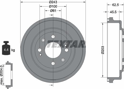 Textar 94017600 - Тормозной барабан autospares.lv