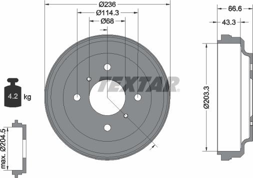 Textar 94039800 - Тормозной барабан autospares.lv