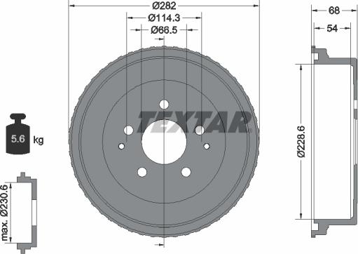 Textar 94034400 - Тормозной барабан autospares.lv