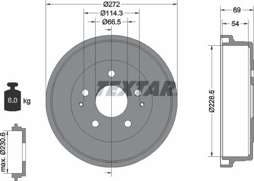 Textar 94034300 - Тормозной барабан autospares.lv