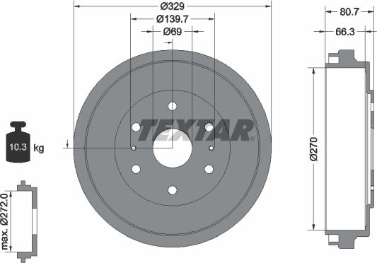 Textar 94034200 - Тормозной барабан autospares.lv