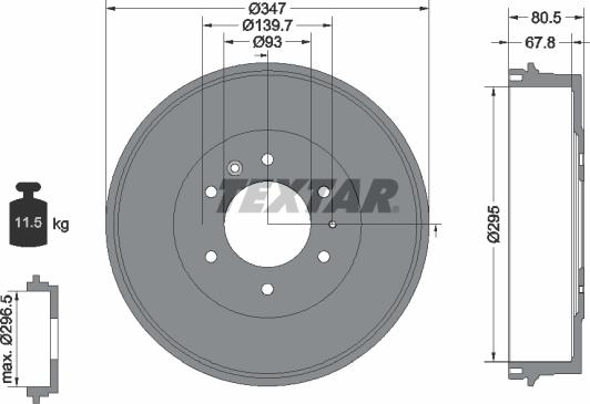 Textar 94035400 - Тормозной барабан autospares.lv