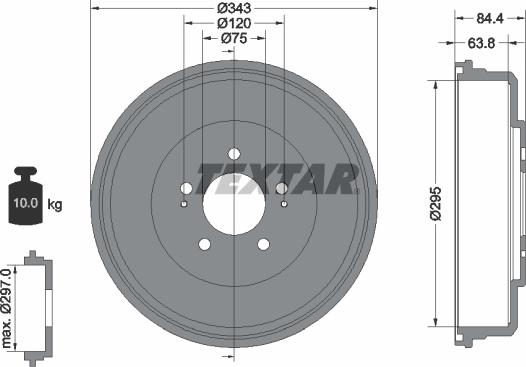 Textar 94035800 - Тормозной барабан autospares.lv