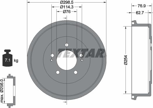 Textar 94035700 - Тормозной барабан autospares.lv